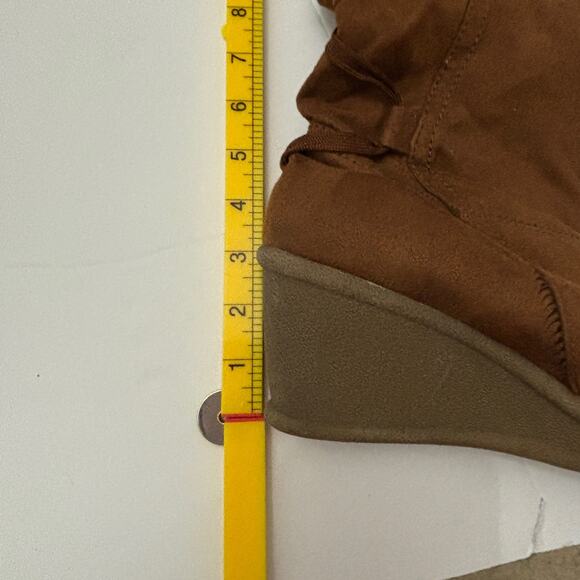 Decree DC Boulder Brown Lace Up Faux Fur Lined Knee-High Wedge Snow Boots Size 9 - Picture 12 of 12